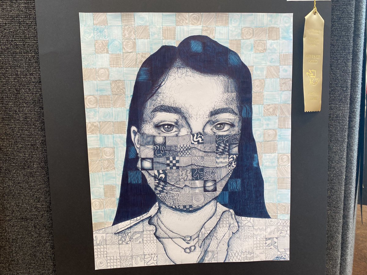 JuliainRaleigh's tweet photo. Boy, talk about talent! There’s an art exhibit at the Duke Energy Center for Performing Arts featuring @WCPSS students. The art work is beautiful! #GiftsofGold #artmatters https://t.co/cGqLDrkUAm