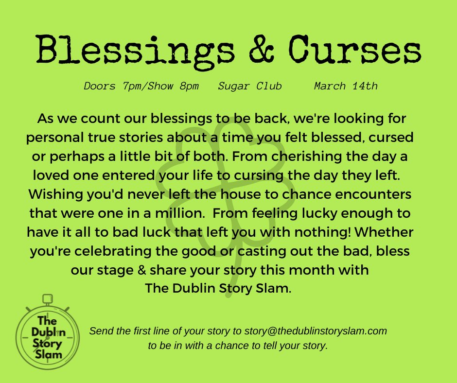 This month we're looking for stories about a time you felt blessed, cursed or a little bit of both! Tickets for our next show on Monday March 14th on sale now. tickettailor.com/events/thedubl…