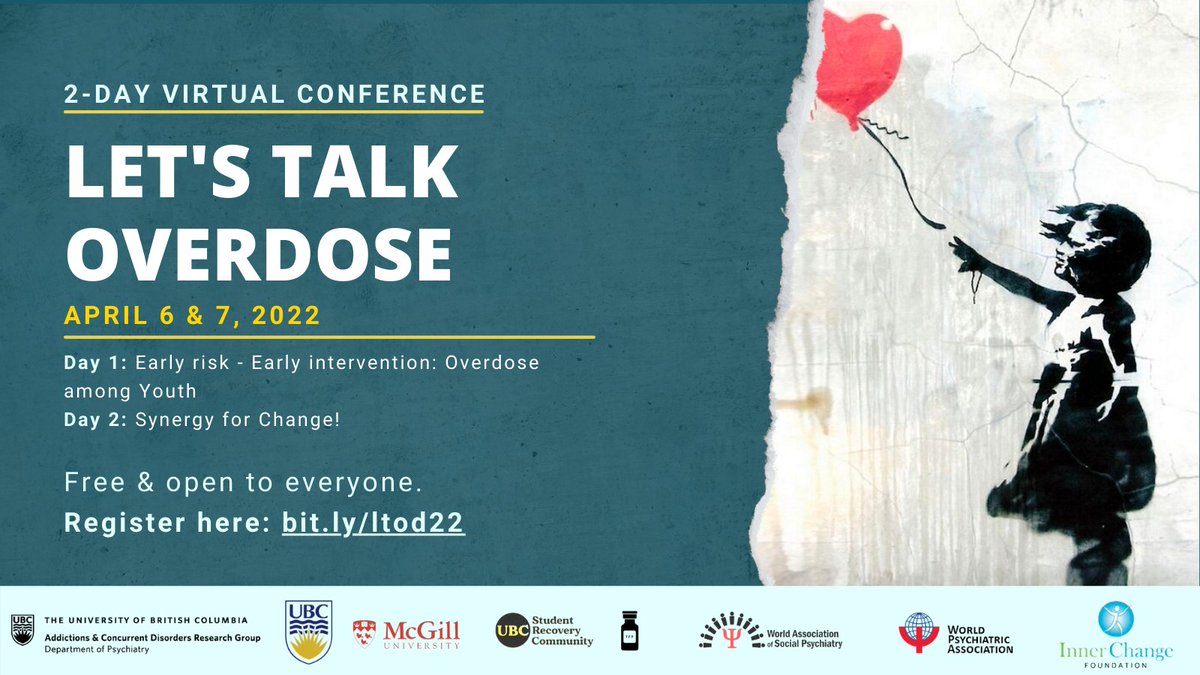 Registration is open for the Let's Talk Overdose conference! This free, 2-day virtual event will start important conversations about the ongoing #overdosecrisis. All are encouraged to attend.
Get your free ticket: bit.ly/ltodregister
