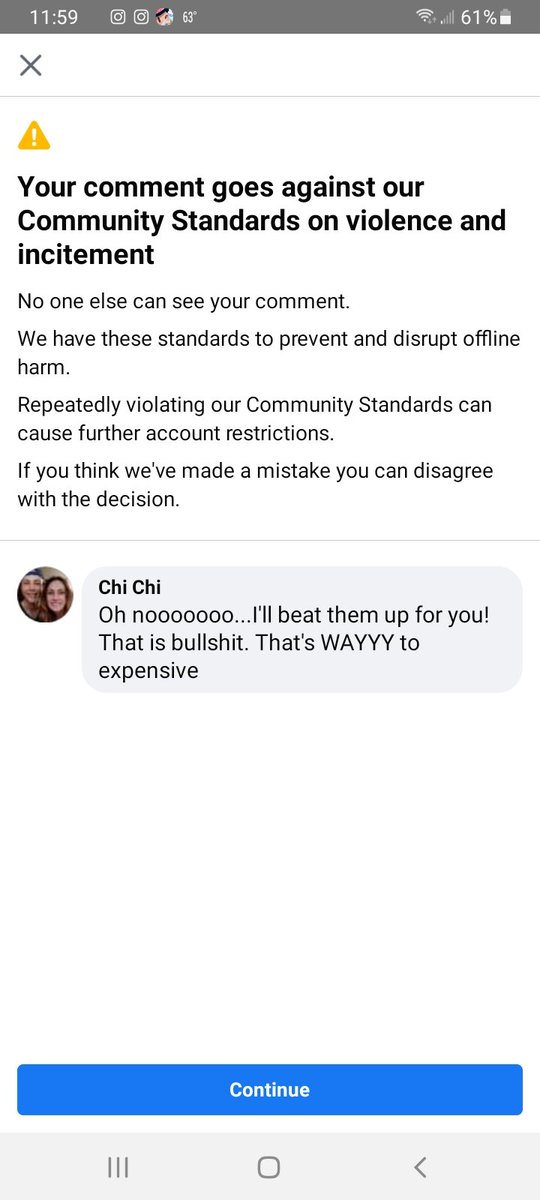 ChiChiModelPro's tweet image. Seriously Facebook? #WeArentFree #FreedomOfSpeech #FU First off what I said wasn't even bad, it was more in the form of backing my friend up. Not literally. 🙄