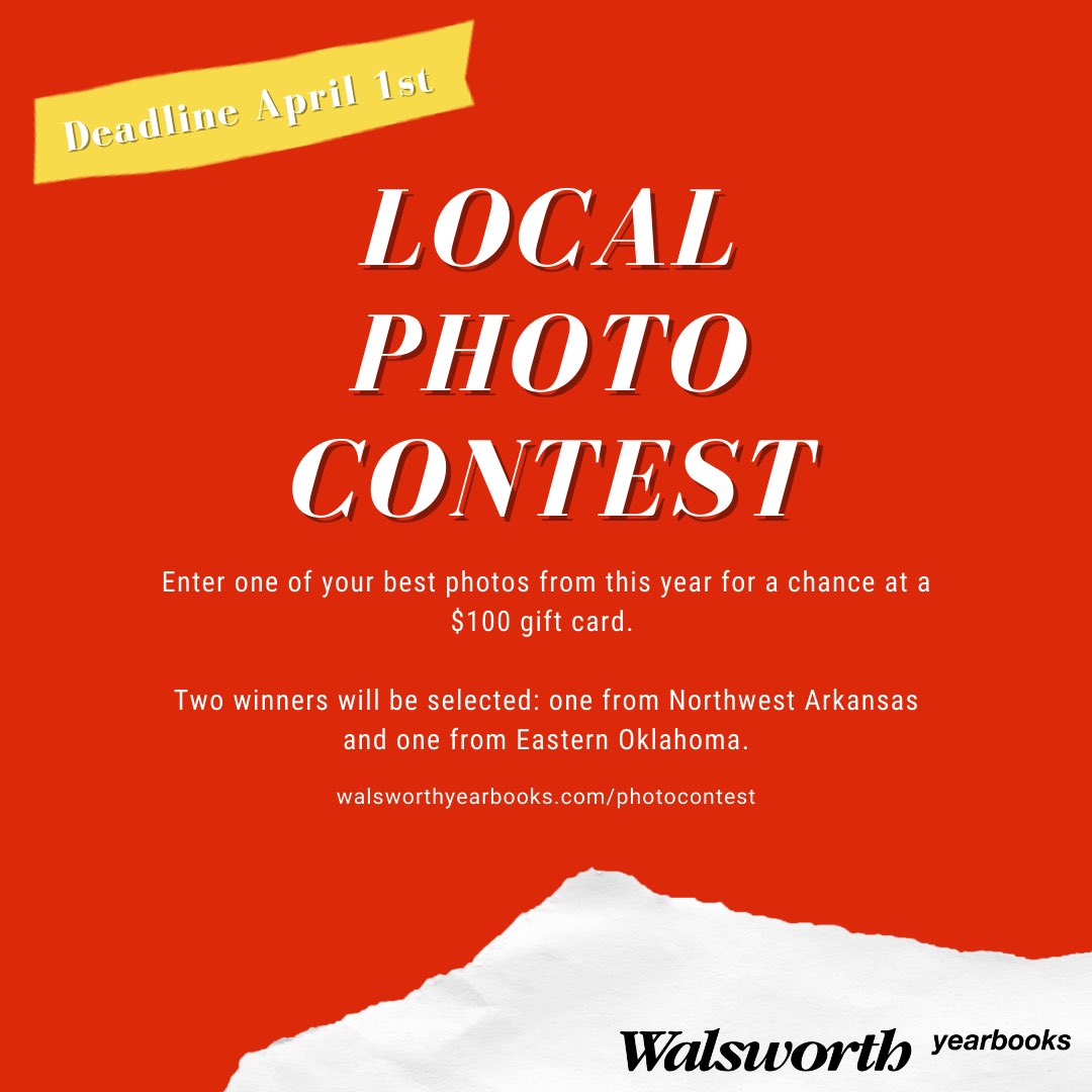 My local photo contest is back!! Deadline to enter is April 1st and you will enter the same way as you would Walsworth's national contest here. walsworthyearbooks.com/walsworth-phot…
Enter one of your best photos from this year for a chance at a $100 gift card. More details below. #walsworth