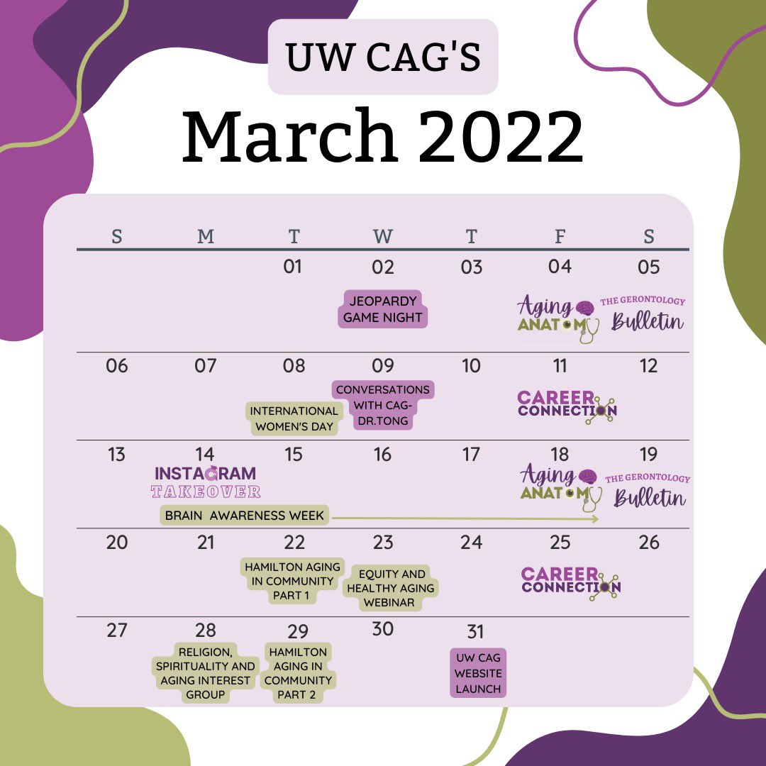 The UW CAG March Calendar is here! We have another exciting month coming up, with many events and initiatives! 

Check out the link in our bio for more information and we hope to see you there!