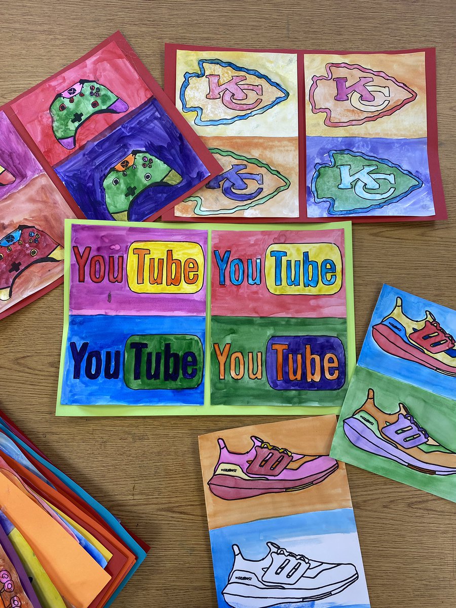 5th graders are creating some incredible “Pop Culture Icons!” Students learned about the iconic pop art style, then chose an icon from the past or present. They used color schemes to paint each image! <a href="/theSMSD/">SM School District</a> <a href="/belinder_prin/">Steve Yeoman, PhD</a>