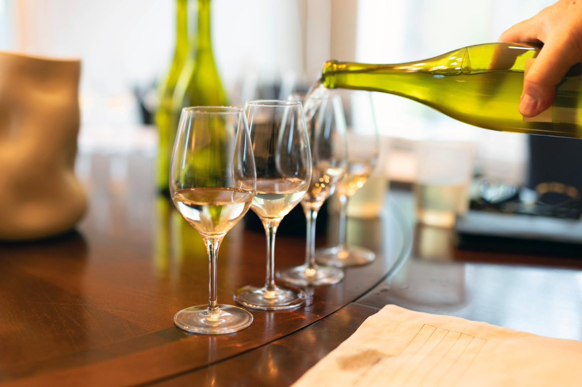 Final tasting for Pete’s Mountain Vineyard Tommy’s Reserve Sauvignon Blanc with winemakers Laurent Montalieu and Anne Sery. Photos by Sierra Sanchagrin