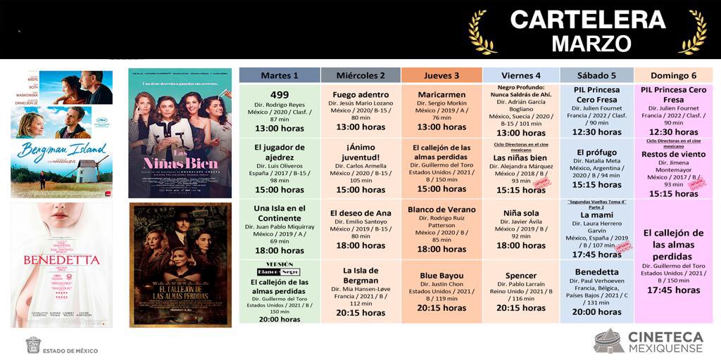 somoscecytem's tweet photo. Si te gusta el cine no te puedes perder la selección de la @CinetecaEdomex que tiene para ti. Aquí te dejamos la #CarteleraSemanal para que apartes las fechas y nos acompañes. 📽🎞
Consulta más detalles en: https://t.co/FSAlPutoFG https://t.co/aBgx5prizQ