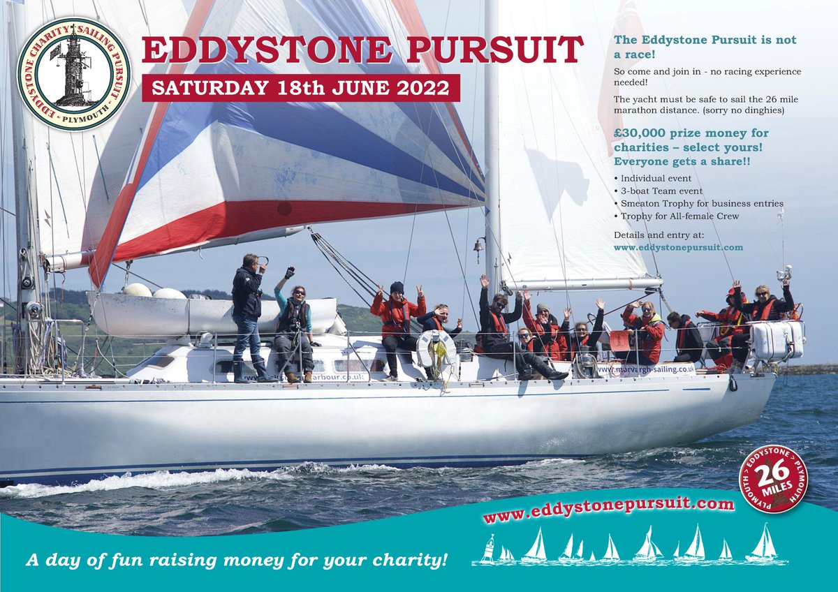 LivewellFoundtn's tweet photo. Fancy raising money whilst feeling the wind in your hair as you sail 26 miles!? 

Registration now open: 
https://t.co/4Eu8lpKO4J

@EDDYSTONEPURSU1 @livewellsw @plym_sail_team https://t.co/ODn1J7xVpp