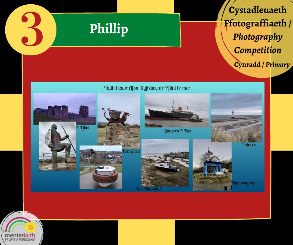 🏴󠁧󠁢󠁷󠁬󠁳󠁿📸Canlyniad Cystadleuaeth Ffotografiaeth / Photography Competition Results 🏴󠁧󠁢󠁷󠁬󠁳󠁿📸

🌟Ysgolion Cynradd/Primary Schools 🌟

🥇 Archie <a href="/stmarysprimary1/">St Mary's Catholic Primary School, Flint.</a> 
🥈Ella <a href="/YsgolyLlan/">Ysgol y Llan</a> 
🥉Phillip <a href="/YsgolGwynedd/">Ysgol Gwynedd</a> 

#DewiSiryFflint