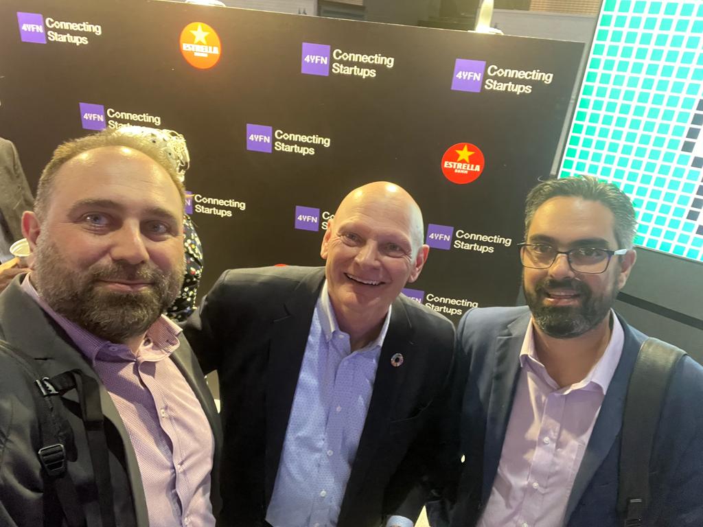 SEKEE_GR's tweet photo. Happening now! The President (George Markatatos) and Vice President (Manos Macromallis) of SEKEE and the CEO of @GSMA (John Hoffman) are discussing the past and the future of the Greek Delegation in MWC and 4YFN.
#InnovationUnleashed #MWC22 #4YFN22 #greece #sekee #GreekDelegatio https://t.co/Q1DCB83B8U