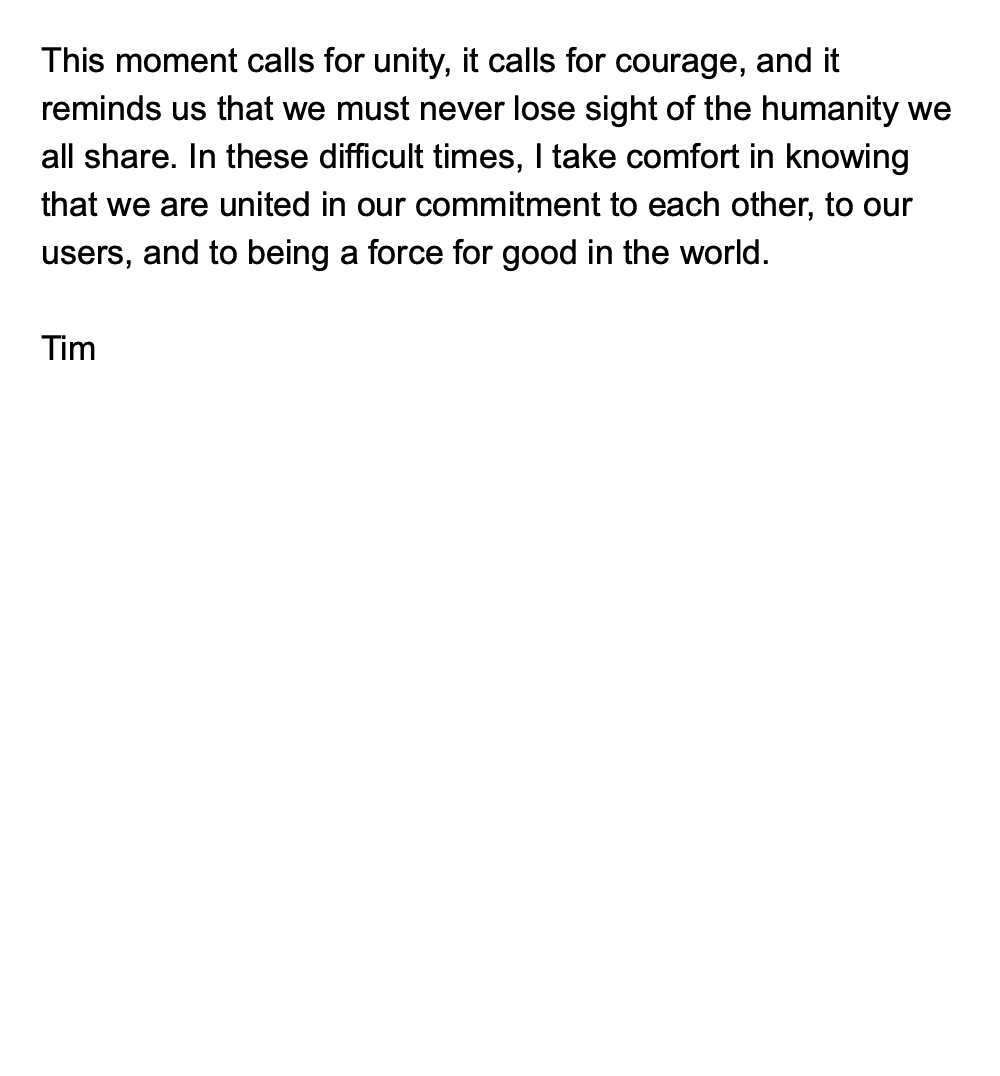 Tim Cook emails employees

March 1, 2022