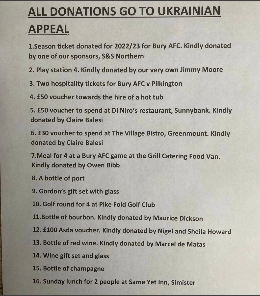 ICTGodfather's tweet image. Last night @OfficialBuryAFC launched its #Ukraine raffle
unfortunately we ran out of tickets so we have extended the opportunity for you to buy tickets please contact @sjacko83 ASAP
We have all seen the travesty unfolding on TV please help us to help Ukraine from as little as a £