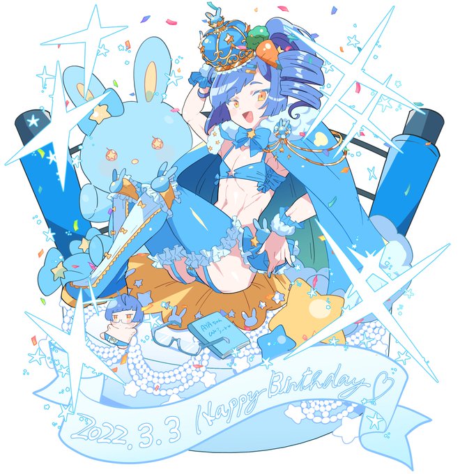 本日は創作男の娘レスラー綾兎くん(AYAちゃん)のお誕生日です🐰💙 