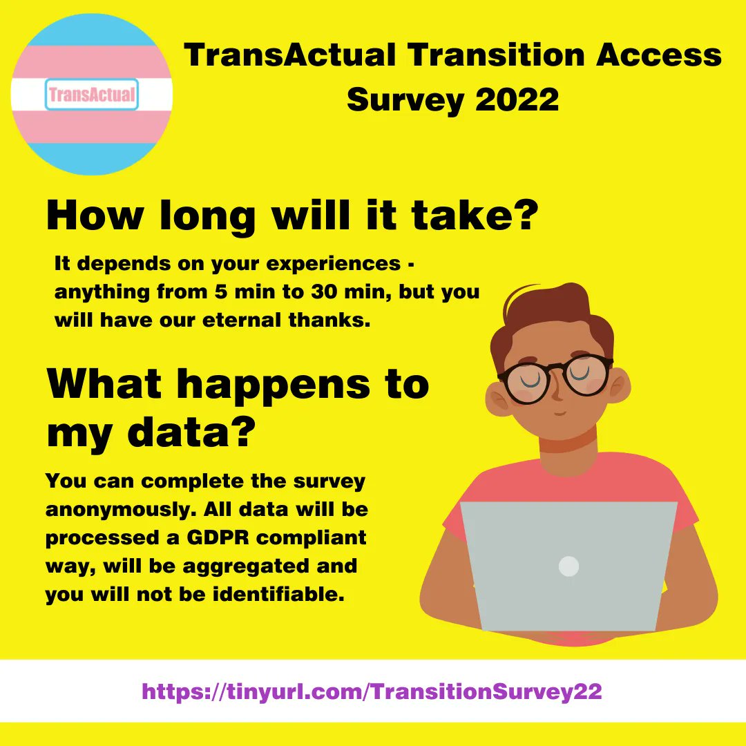 We need your help!
If you're trans (inc non-binary), over 18 and UK based, we want to know your experiences of transition care. Whatever stage you're at, take part in the Transition Access Survey 2022. Take part and you could even win some books!
Visit: tinyurl.com/TransitionSurv…
