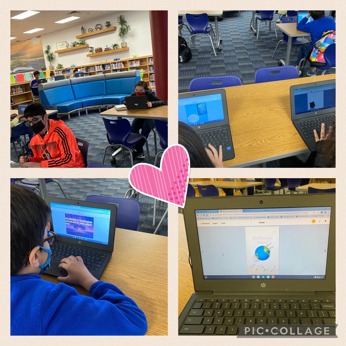 Folks MS Tech Time in the library before school. Today we worked on <a href="/BookCreatorApp/">Book Creator Team</a>! When it was time to go: “I don’t want to go! I’m staying here all day.Thank you for having us!” #bestjobever <a href="/techcoachjones/">Meredith Jones</a> <a href="/NISDFolks/">Dr. John Folks MS</a> <a href="/NISDLib/">NISDLibraryServices</a>