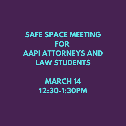 Safe Space Meeting for AAPI Attorneys and Law Students dlvr.it/SKxtW8