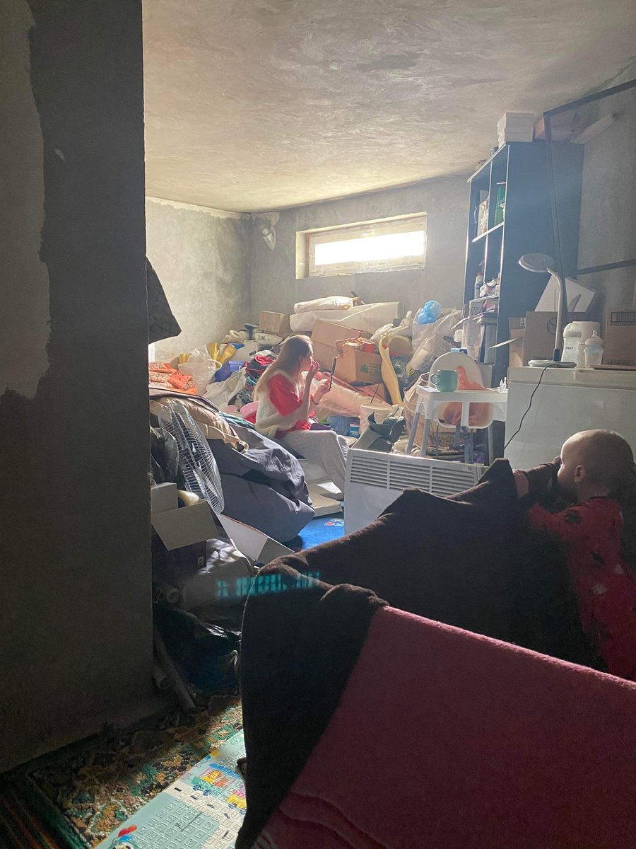 'This is my first newborn son and this is my first bombshelter' Families in many locations around #Ukraine are spending days& nights in basements and makeshift bombshelters after 7 days of intense airstrikes and fierce ground fighting. #UkraineChildren are #NotATarget