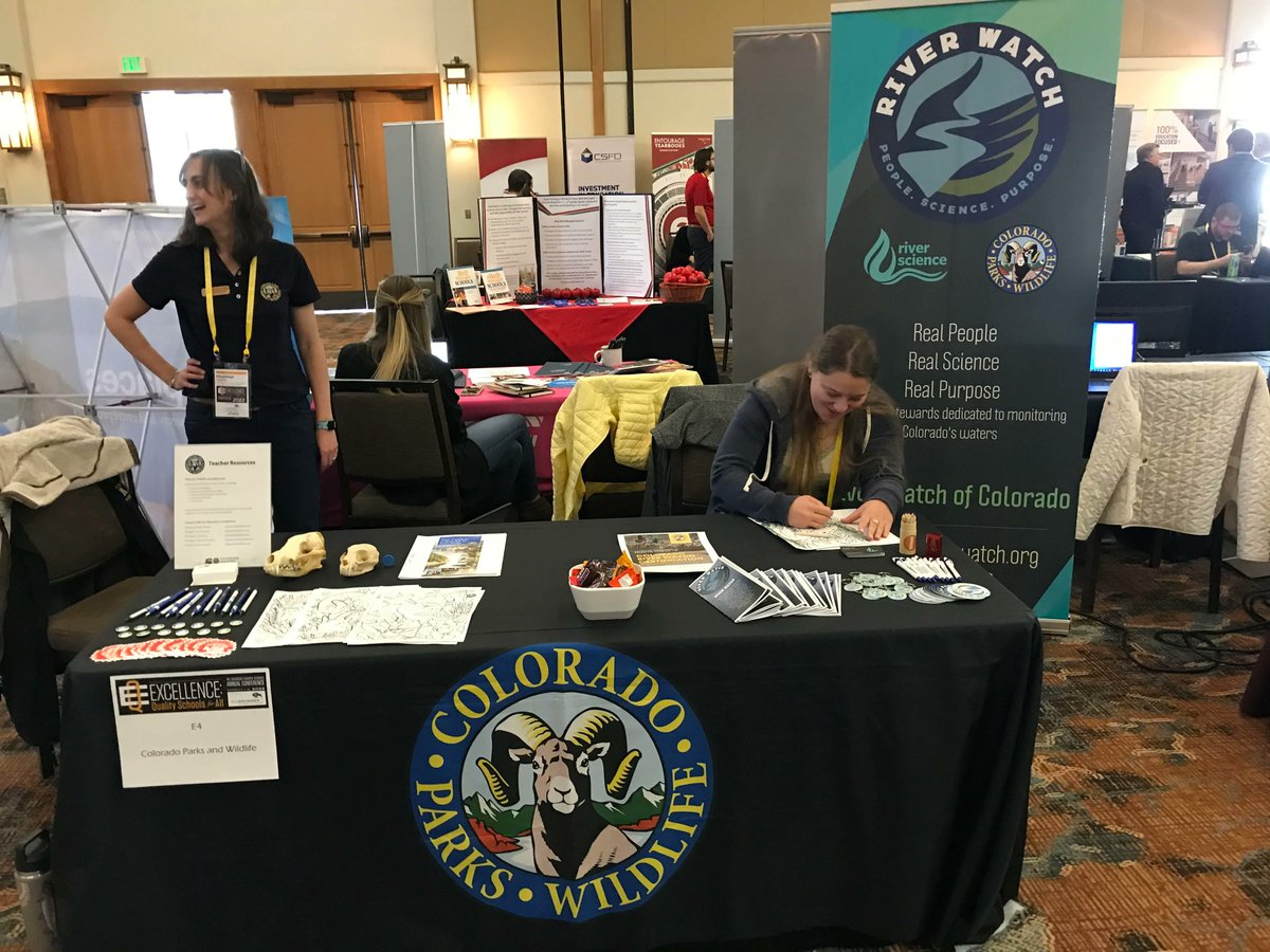 RiverWatchCO's tweet photo. Representing River Watch alongside Colorado Parks &amp; Wildlife at the Colorado League of Charter Schools Annual Conference, thanks for having us! https://t.co/V34rhoY1Ej