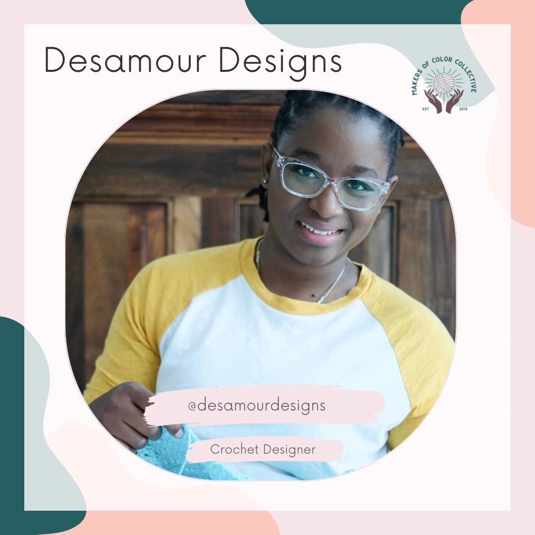 knotbadbritt's tweet photo. Meet Elisabeth of Desamour Designs! She is a Tunisian and traditional crochet designer and the co-founder of Radicle Threads! #natcromo #crochet https://t.co/4MjmC47JEW