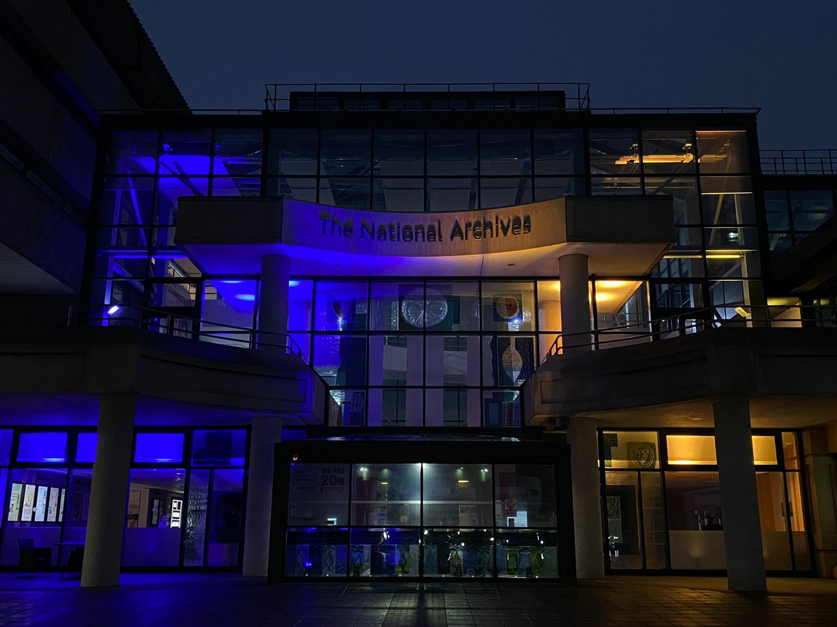 We’re lighting up our building in a show of solidarity with the people of Ukraine and all those impacted by the situation there, including the archive and cultural community.