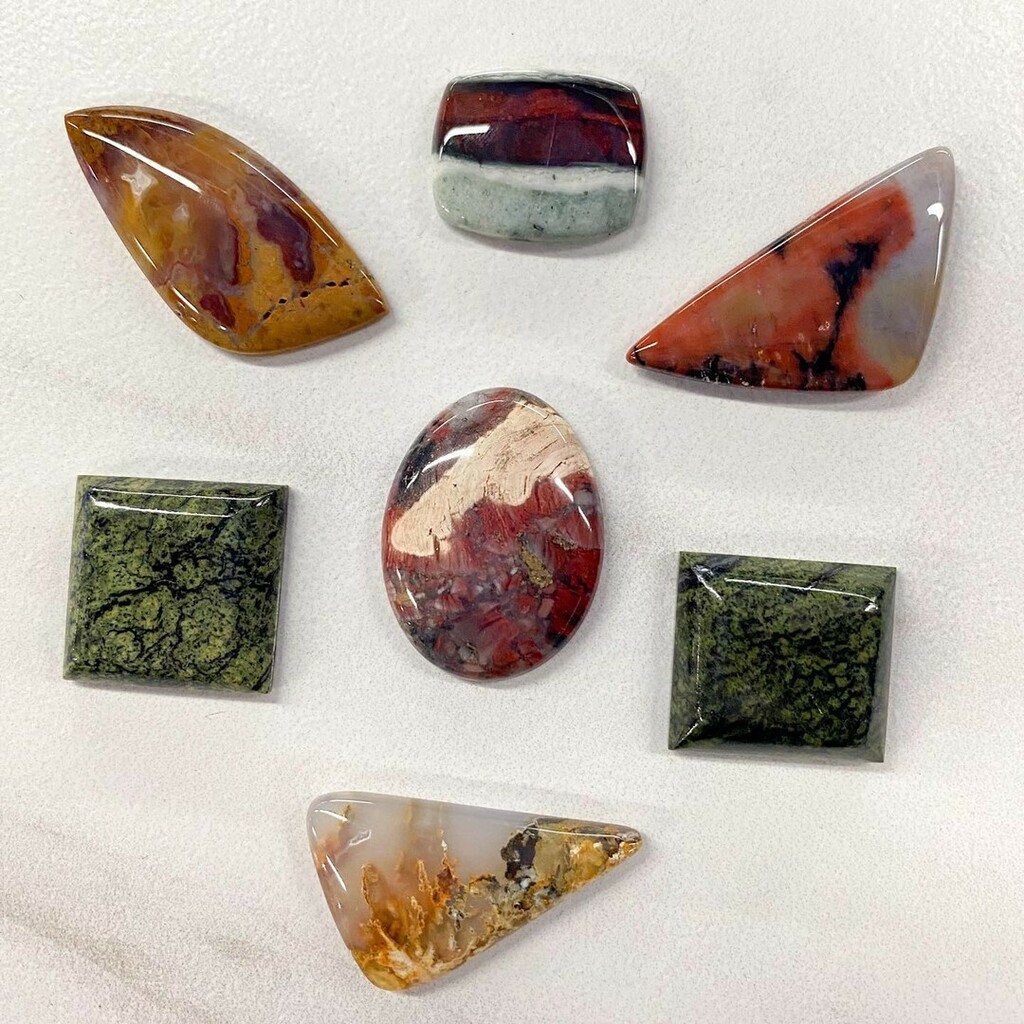 pocoInspired's tweet photo. These cabochons are hand cut by - JC Cabachons 
These items are available in-store only. 

Serpentine, various types of Agate and Arizona Picture Jasper are featured here. 

Which stone strikes you the most? https://t.co/4v7lJBUueA https://t.co/OzAVz6wwg0