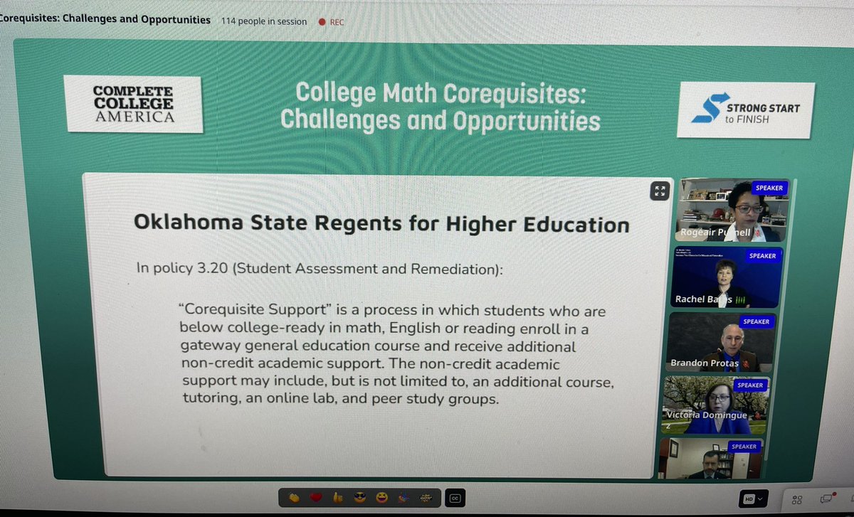 JUST_Equations's tweet image. Rachel Bates of @OKhighered sharing the success of corerequisite support implementation in OK state system of higher ed #CoReqWorks #MathOpportunity2022