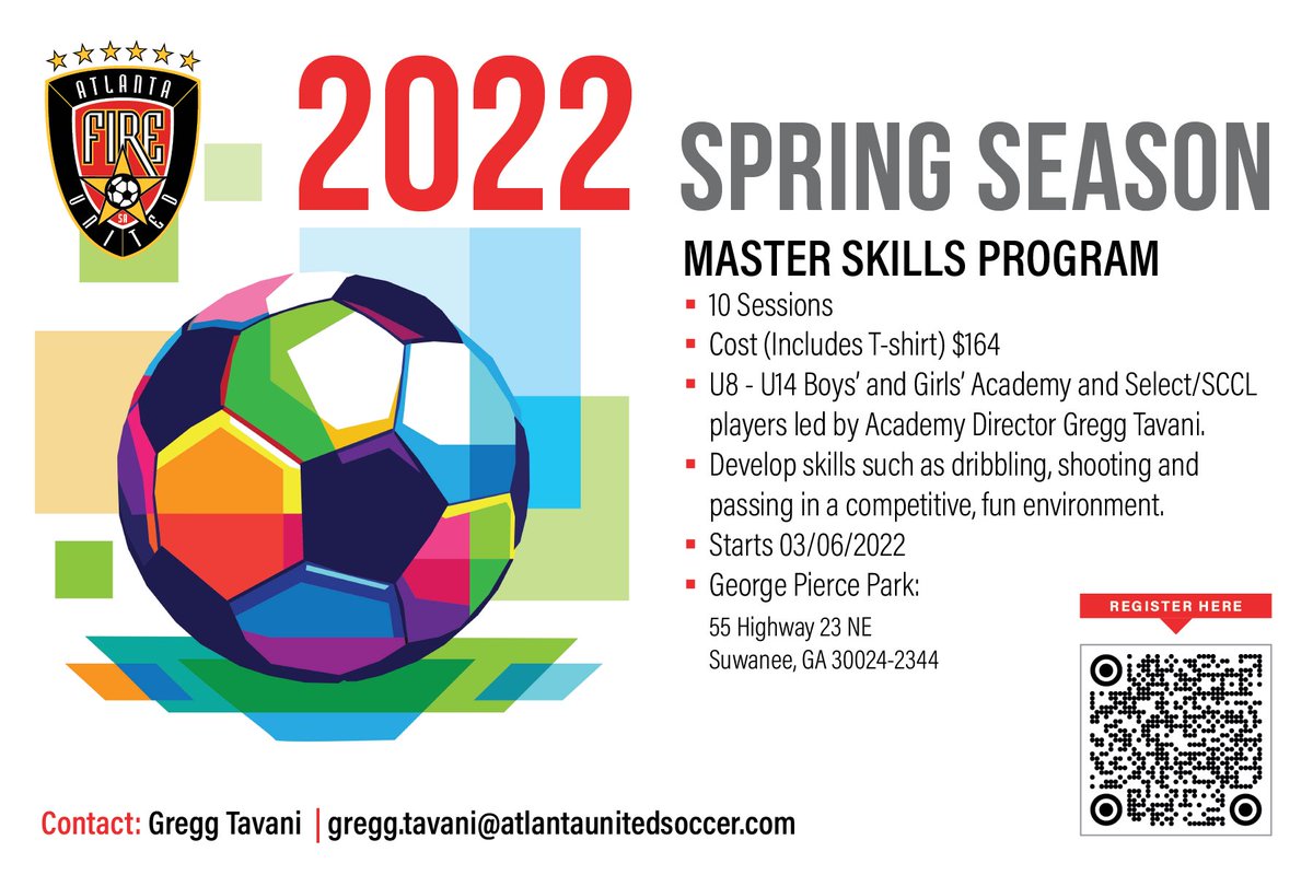 Sign-up your player for our Master Skills’ Program, led by Academy Director Gregg Tavani, to work on different technical skills each week such as dribbling, passing, receiving, and shooting.The first training session is on March 6th! #weareafu