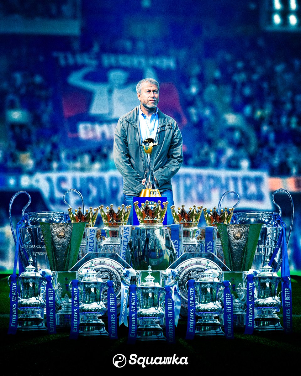 Squawka's tweet photo. 🏆🏆🏆🏆🏆 Premier League
🏆🏆🏆🏆🏆 FA Cup
🏆🏆🏆 EFL Cup
🏆🏆 Community Shield
🏆🏆 Champions League
🏆🏆 Europa League
🏆 Club World Cup
🏆 Super Cup

Chelsea's men's team won every possible trophy during the Roman Abramovich era. https://t.co/Vx53ASp70M