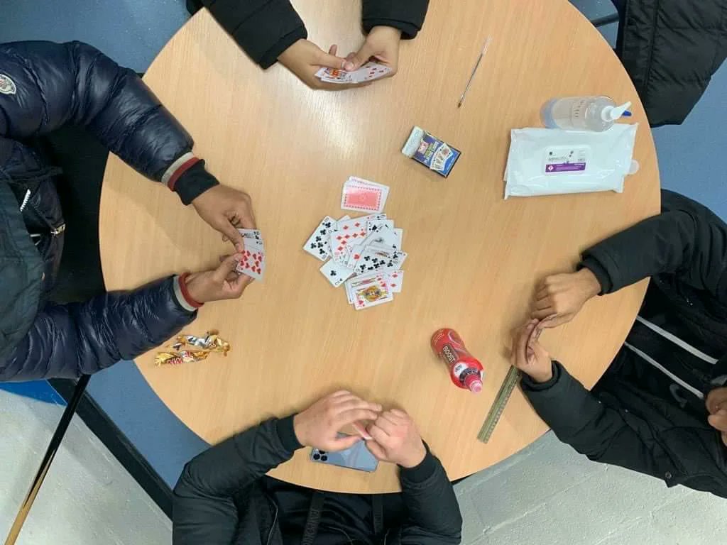 LRG FEB HALF TERM ACTIVITY PROGRAMME. 

Young people enjoying a game of uni-hockey 🏒 and outdoor football ⚽️ to help keep them fit &amp; active! Followed by a few games of card and board games to help relax 😎

Friendly but competitive as always!! 😂
