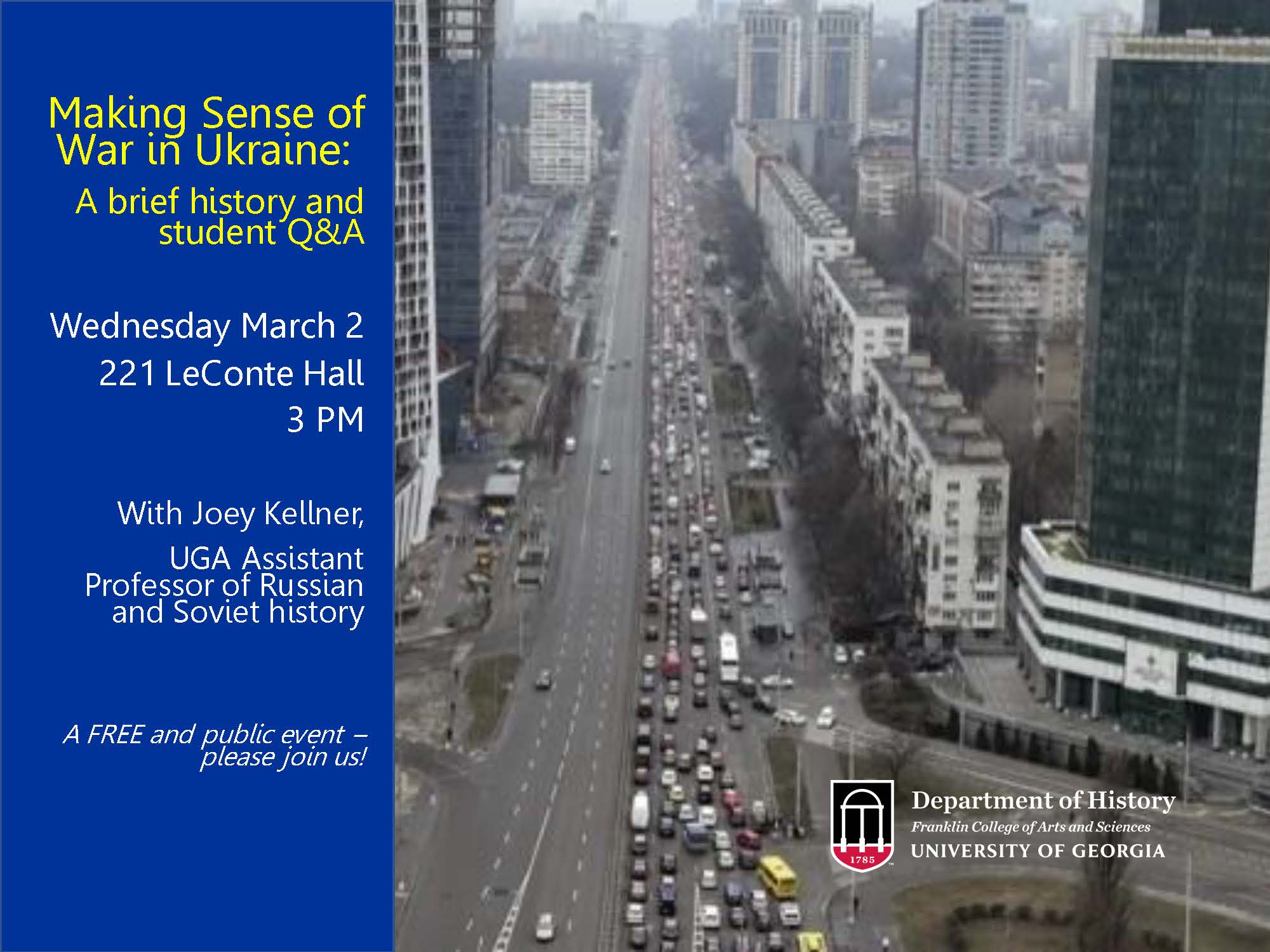 UGA History Dept on Twitter "Please join us today at 3Pm, 221 LeConte