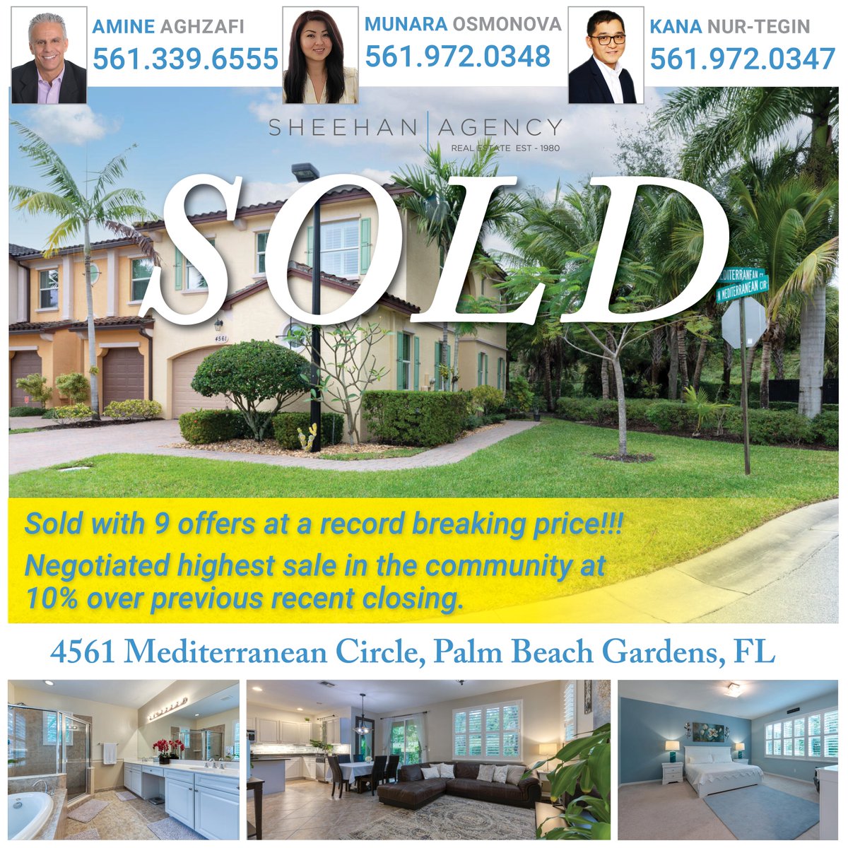 SOLD! 🎉
Sold with 9 offers at a record-breaking price!!!
Negotiated highest sale in the community at 10% over previous recent closing.
📍4561 Mediterranean Circle, Palm Beach Gardens, FL 

#sold #recordbreakingsale #multipleoffers
#realestate #thesheehanagency
#treviatthegardens