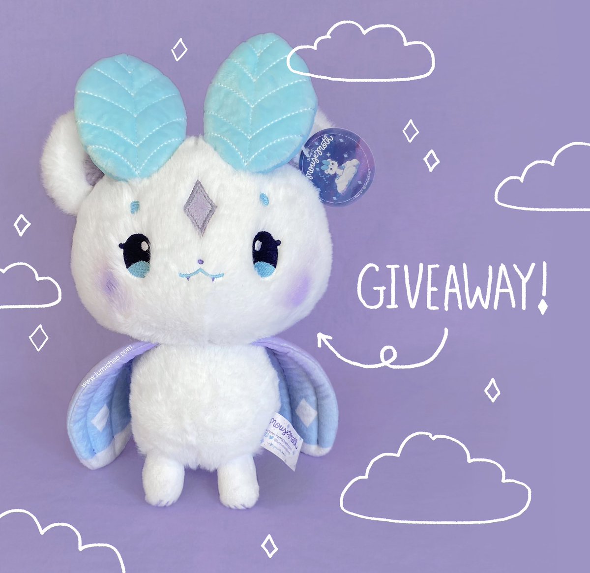 ❄️Giveaway❄️
To celebrate our newest plush launch, we are giving away a Nimbus Mousemoth!

To enter:
❄️Follow <a href="/LumicheeShop/">Lumichee 🌸Mousemoth Land🌸</a> 
❄️Retweet (no QRT)
❄️Comment below with a ☁️ and what you would name them if you won!

Open worldwide, ends 3.9.22