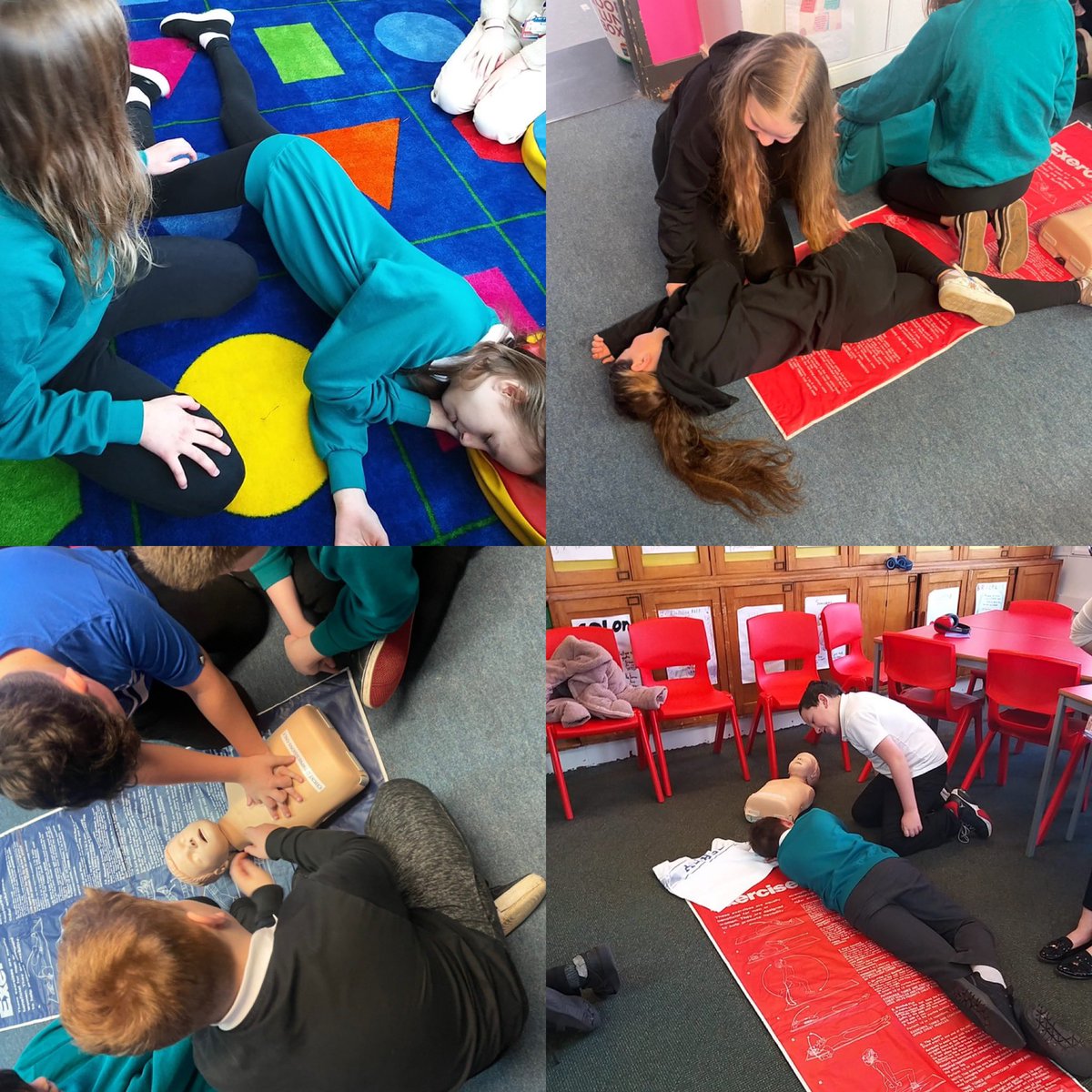 P7s were very lucky to be given some first aid and CPR training today from Heart Start. They learnt the process of helping someone whose heart had stopped, how to use a defibrillator and how to place someone in the recovery position. Thanks to those who came in to teach us!