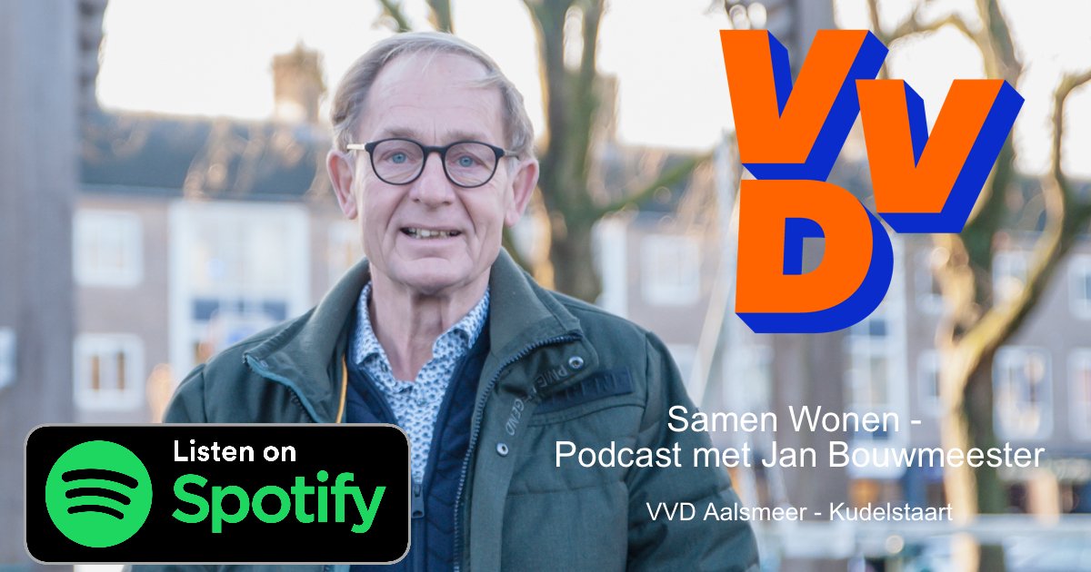 Beluister onze podcasts op Spotify! Vandaag aflevering 3/5: een podcast met Jan Bouwmeester over Samen Wonen in Aalsmeer-Kudelstaart!

Nu te beluisteren via: open.spotify.com/episode/1lirQ4…

#VVD #aalsmeer #samen #wonen