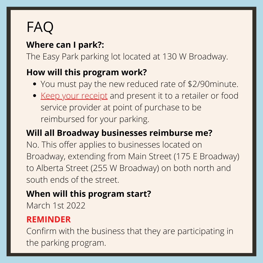 Community matters. Thank you to <a href="/MountPleasantBC/">Mount Pleasant BIA</a> and <a href="/EasyParkVan/">EasyPark Vancouver</a> for this. Makes having no parking out front due to the #Broadwaysubway a bit easier for all.