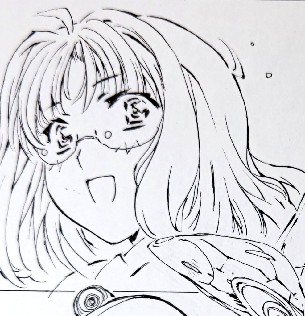 色紙線画、、難しいです 