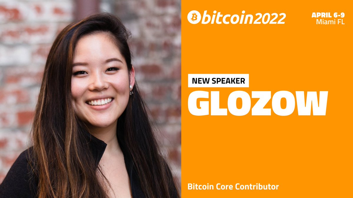 Announcing Glozow as a #Bitcoin2022 speaker!
 
<a href="/glozow/">.</a> works on Bitcoin Core as a fellow at Brink, focused primarily on mempool policy and transaction relay. She also coordinates BTC PR Review Club, a weekly meeting dedicated to helping beginners learn the #Bitcoin Core codebase.