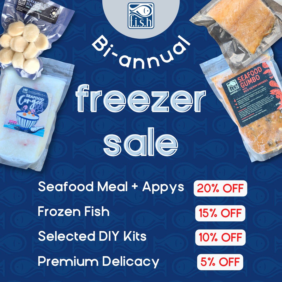 The biggest savings on premium seafood are here! Shop our bi-annual freezer sale for up to 20% off: eatfish.ca/collections/sa… #eatmorefish #FISHyvr #yvreats