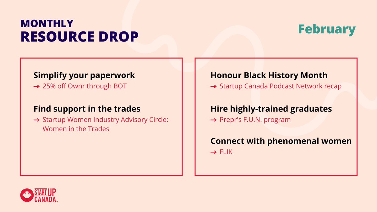 ⬇️ February Resource Drop ⬇️

This past month was jam packed with lots of new announcements and new programming! Hop in to see February’s quick snapshot of resources and support to nurture your business’ growth.