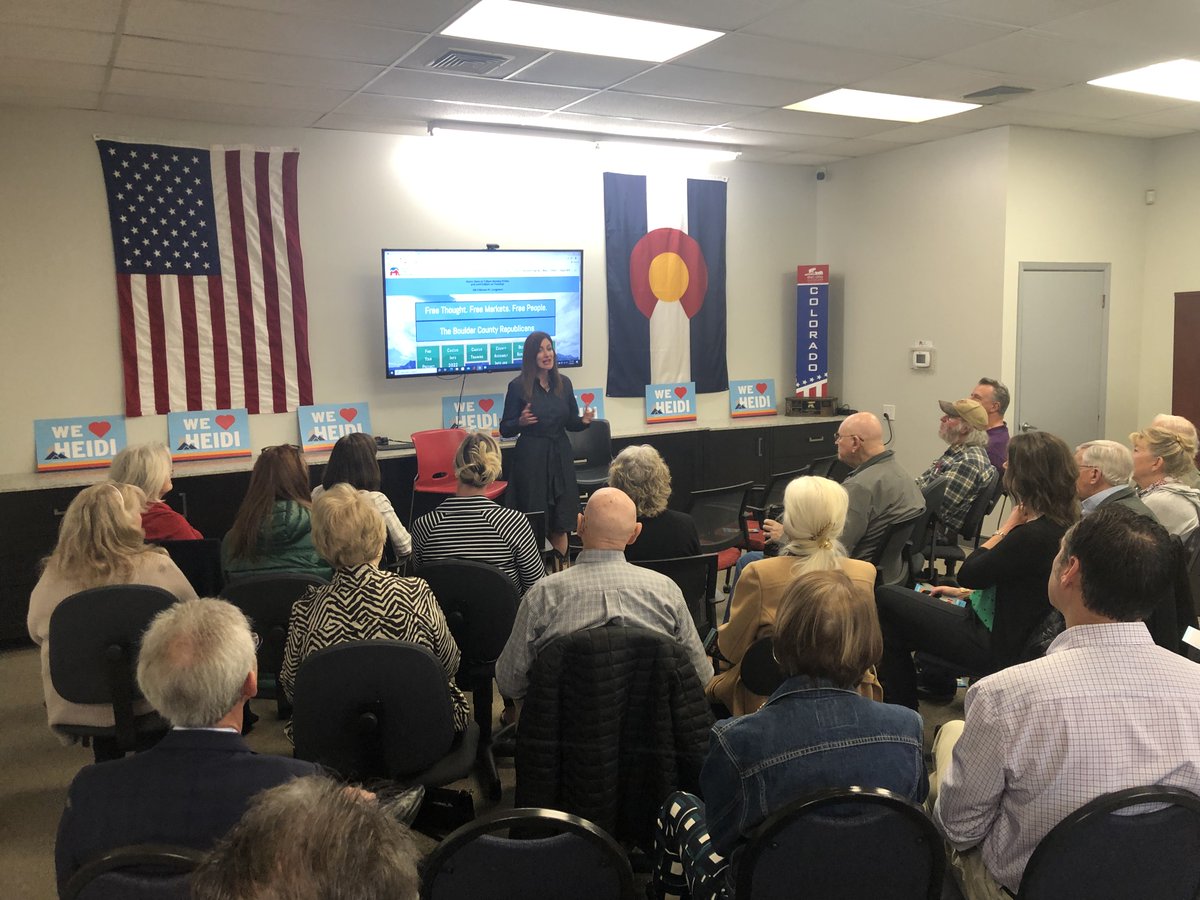 bocoGOP's tweet image. "People want control of their own lives," states Heidi Ganahl Candidate for Colorado Governor who had an engaging conversation with voters at the monthly morning meeting of the Boulder County GOP.  heidiforgov.com #HeidiforGov #ColoradoFreedom #TrustThePeople #FREEBOULDER