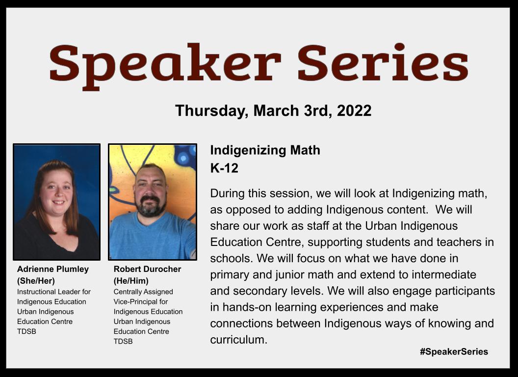 TEAMS (@teams_oame) on Twitter photo There is still time to register for tomorrow's #SpeakerSeries with <a href="/rjdurocher/">Robert Durocher</a> & <a href="/msplumley/">Adrienne Plumley</a> "Indigenizing Math!" Visit mcis.oame.on.ca/index.php There is still time to register for tomorrow's #SpeakerSeries with <a href="/rjdurocher/">Robert Durocher</a> & <a href="/msplumley/">Adrienne Plumley</a> "Indigenizing Math!" Visit mcis.oame.on.ca/index.php