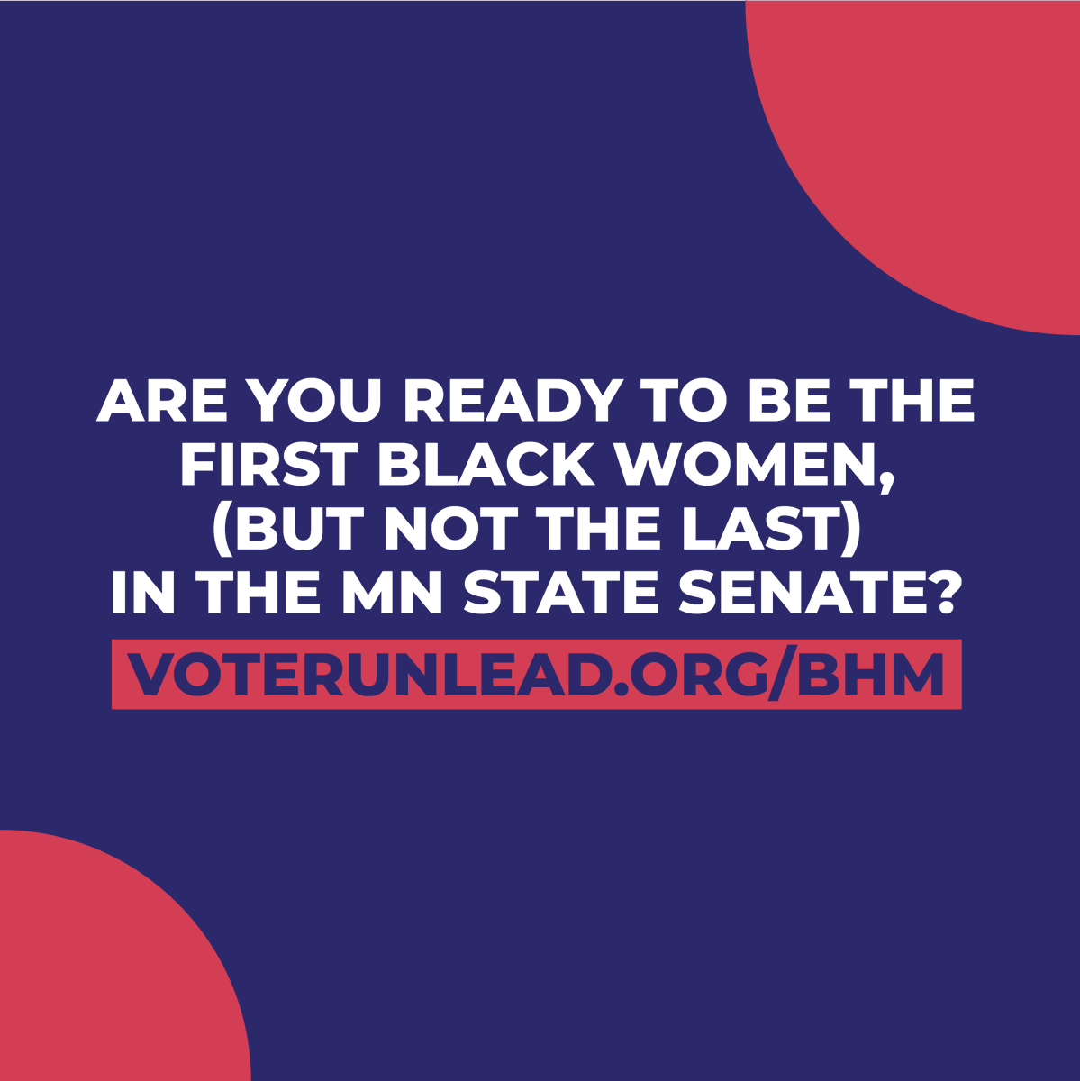 VoteRunLead's tweet photo. Are you ready to be Minnesota’s first, but not last, Black woman state senator? Join the RUN/51 revolution to create a democracy that better represents us. #RUN51 https://t.co/6qRKNuB9dF https://t.co/5TFXxMY29p
