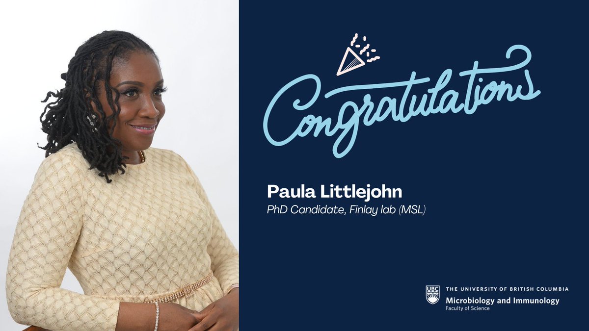 Paula Littlejohn @Sistainscience from the @FinlayLab in @ubcmsl received an award for outstanding leadership through her original initiative & successful delivery of the “Where are the Black People?” UBC Speaker Series, serving UBC and the community at large.