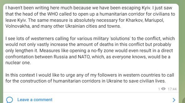 From a comrade in Ukraine: