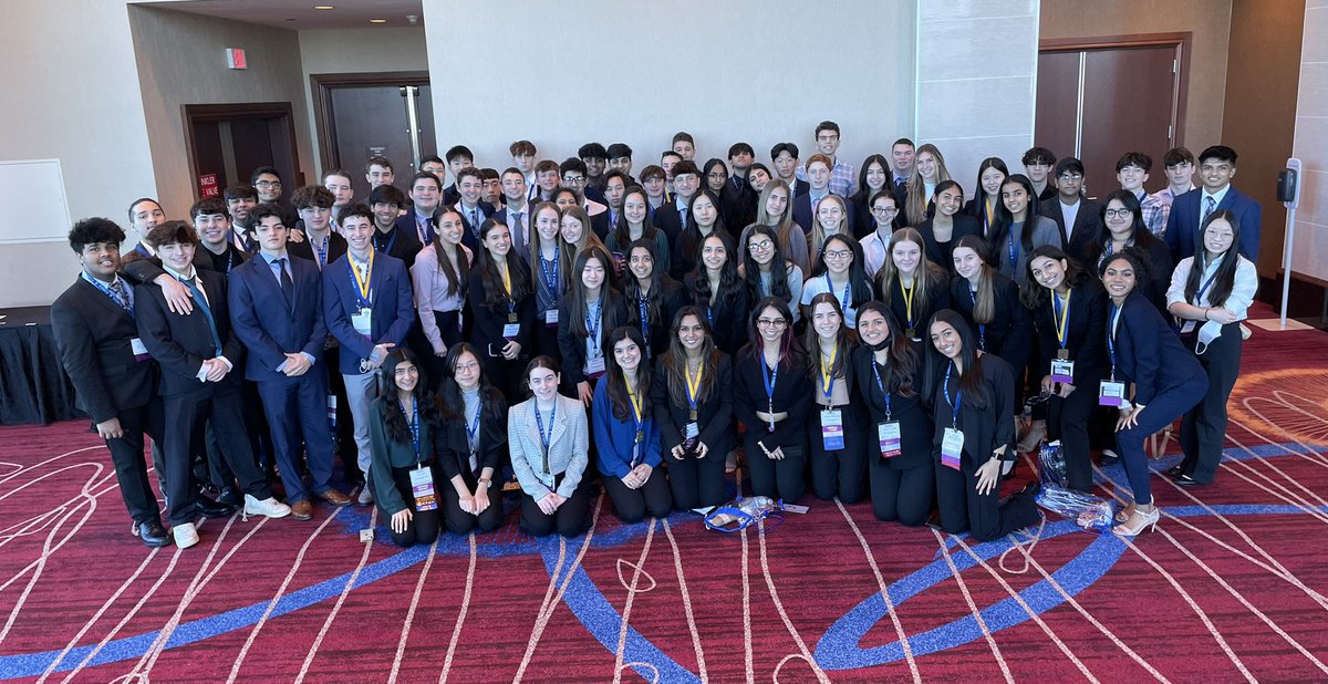 76 Marlboro HS students had a great couple of days at their state conference. 12 finalists and several that qualified to move on to ICDC. Masks off for a moment to get a picture of their smiling faces!#njdecascdc <a href="/MarlboroHSinNJ/">Marlboro HS Mustangs</a>