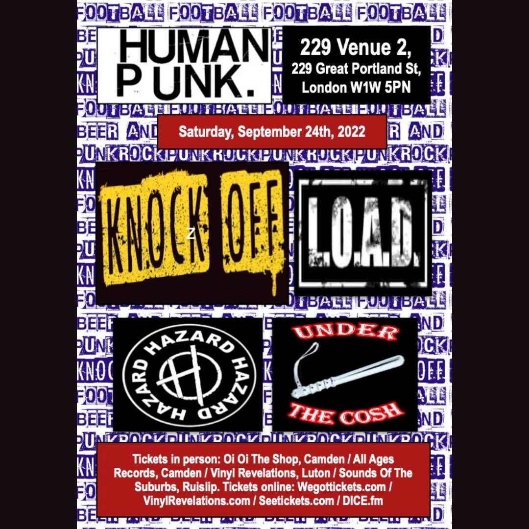 Human Punk (@punk_human) on Twitter photo **DONโT MISS @Knock_Off <a href="/229/">๐๐๐ก</a>.London Saturday 24th September**
We are excited to announce a headline show in London for KNOCK OFF. With three of our favourite bands in support: LOAD, Under The Cosh & Hazard. Tickets available from Dice, See Tickets & We Got Tickets. **DONโT MISS @Knock_Off <a href="/229/">๐๐๐ก</a>.London Saturday 24th September**
We are excited to announce a headline show in London for KNOCK OFF. With three of our favourite bands in support: LOAD, Under The Cosh & Hazard. Tickets available from Dice, See Tickets & We Got Tickets.