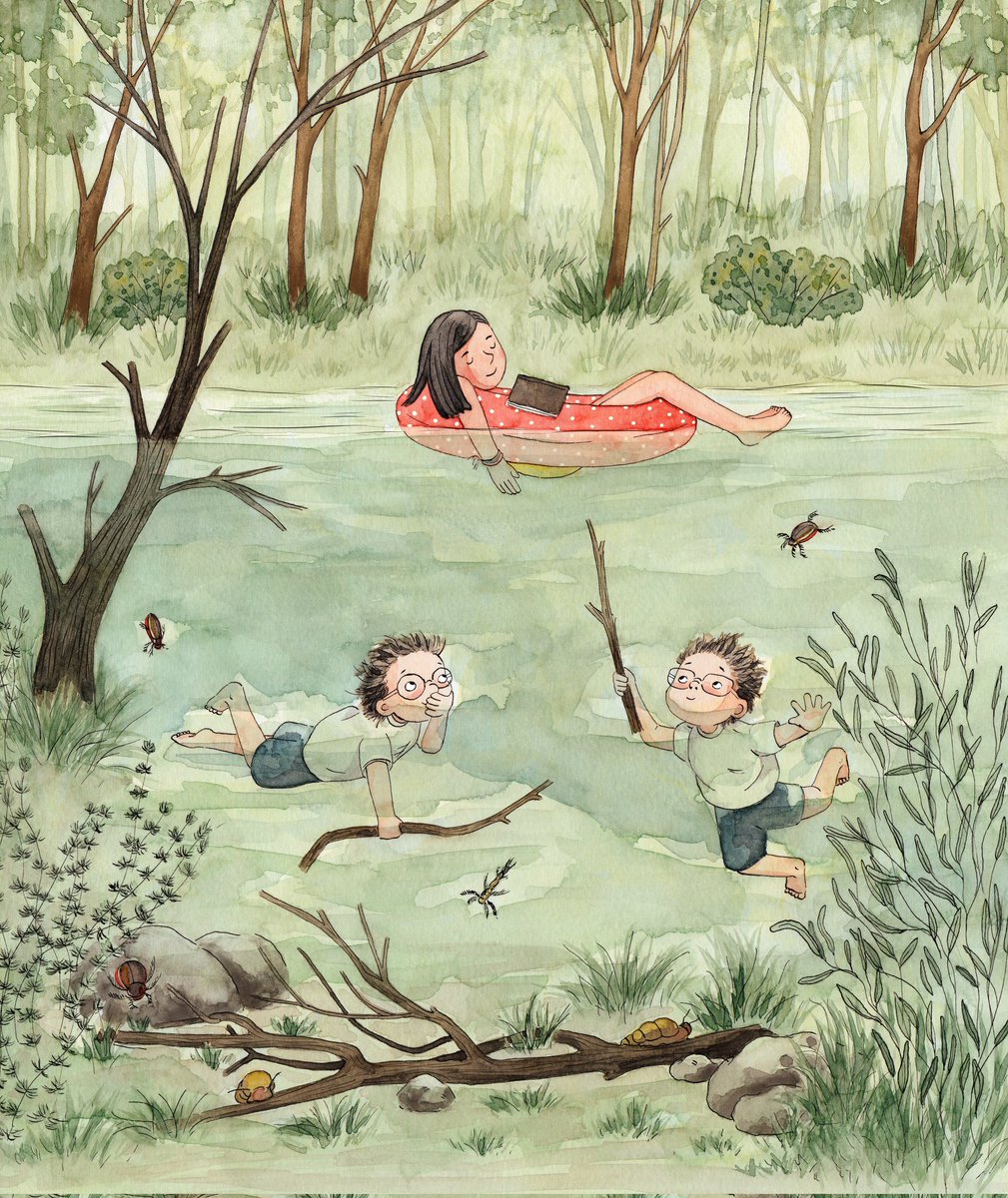 Summer at the lake with the little brothers. #kidlitartist #picturebook #picturebookmaker