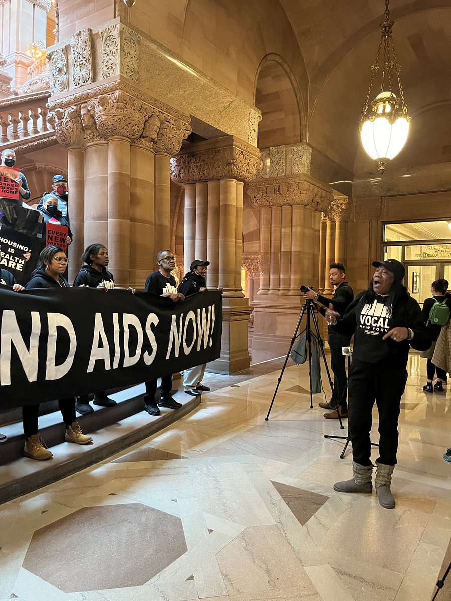 housingworks's tweet photo. Tracy from @VOCALNewYork, “Housing is healthcare. Shelters don’t protect me, only I can protect me.” #HousingJusticeNOW #EndAIDS https://t.co/b4QUV0FJcR