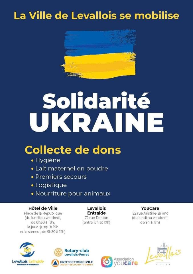 villelevallois's tweet photo. AIDE AUX UKRAINIENS - LEVALLOIS SE MOBILISE 🇺🇦🇫🇷

En lien avec @lev_entraide et @YouCare_fr  nous en appelons à votre générosité.
#Levallois https://t.co/S6RZcOAPYr
