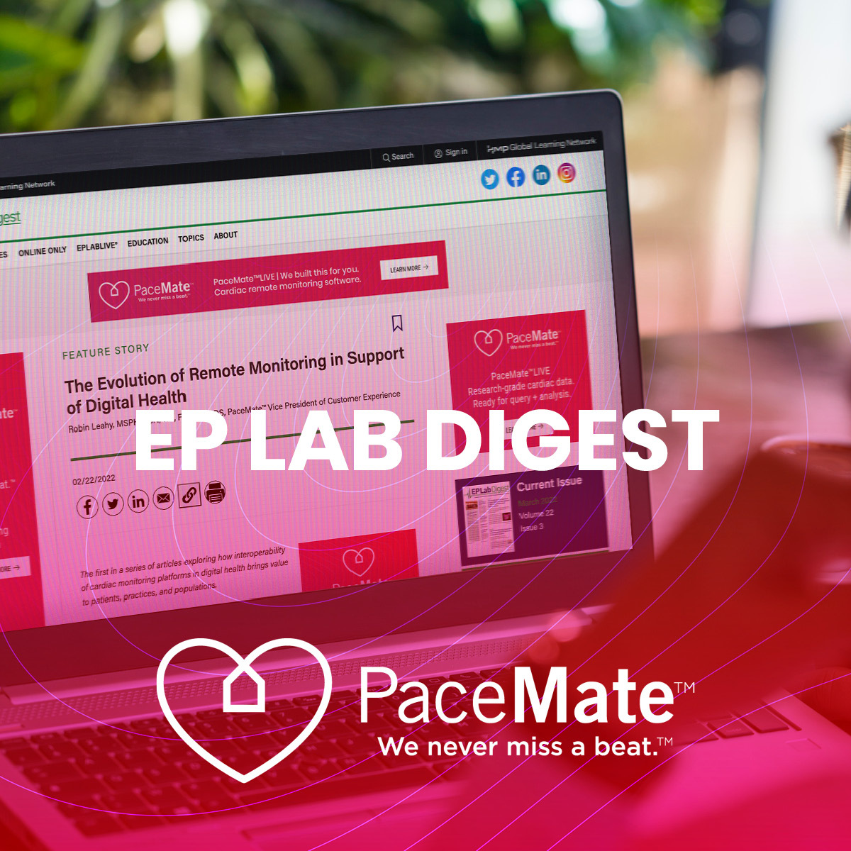 PaceMateLIVE's tweet photo. PaceMate™ is pleased to share our recent feature story in EP Lab Digest, titled “The Evolution of Remote Monitoring in Support of Digital Health" and our new topic center on Remote Monitoring.
https://t.co/09tV1H3hpA
https://t.co/ubNzRqsVfG
#EPeeps #EPLabDigest https://t.co/YB0hf0Um1F