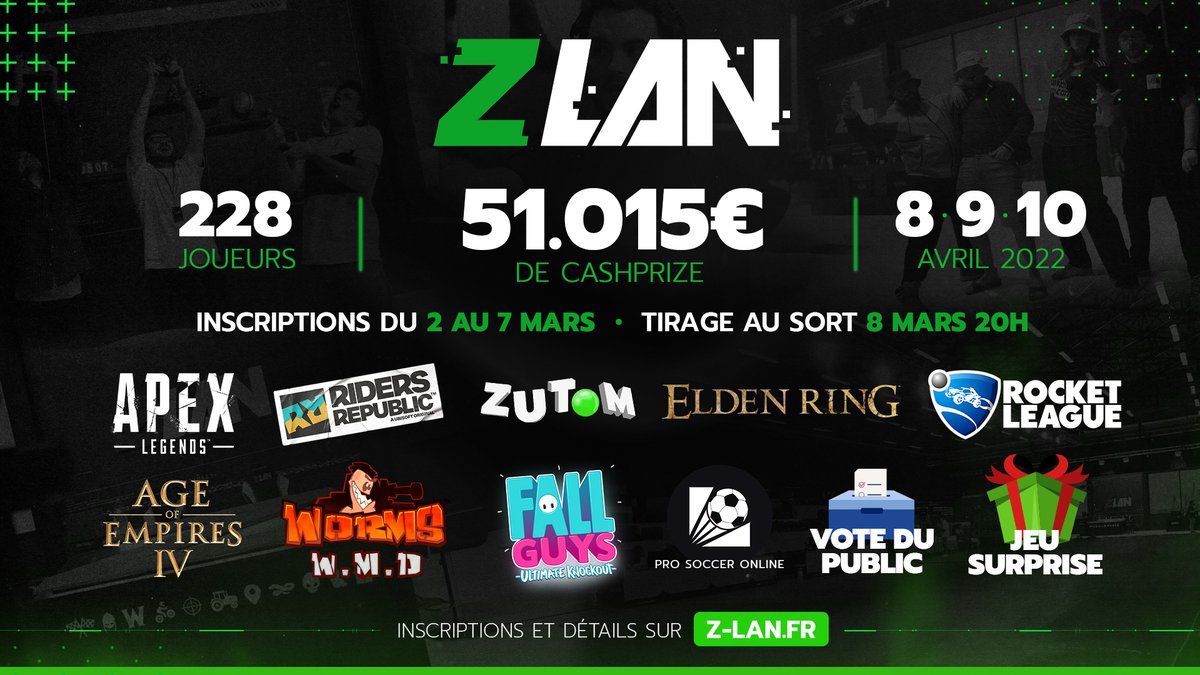 ZeratoR's tweet image. Voici donc la ZLAN 2022. toutes les informations sont sur z-lan.fr, 1 mois de training alors ça va arriver très vite ! INCROYABLE J&apos;ADORE LA ZLAN J&apos;AI TROP HÂTE