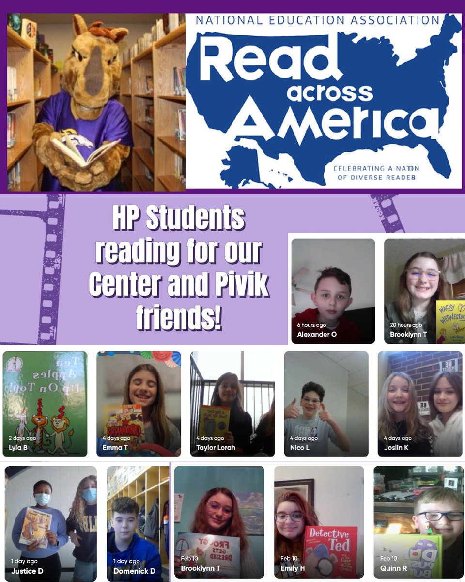 🎥🎞️📚HP Students used @Flipgrid to create virtual read aloud videos!  These were shared with our youngest readers at Center and Pivik in celebration of Read Across America Day! Great job to our Community of Readers! #PlumProud #ReadAcrossAmericaDay